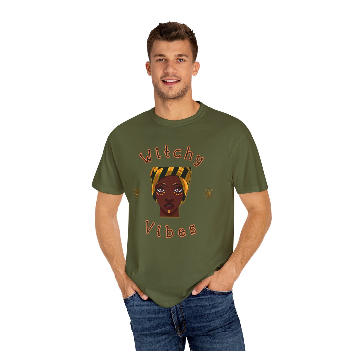 Witchy Vibes, Shaman, Halloween, Fall Shirt, Witch Shirt, Bruja Shirt, Unisex Garment-Dyed T-shirt