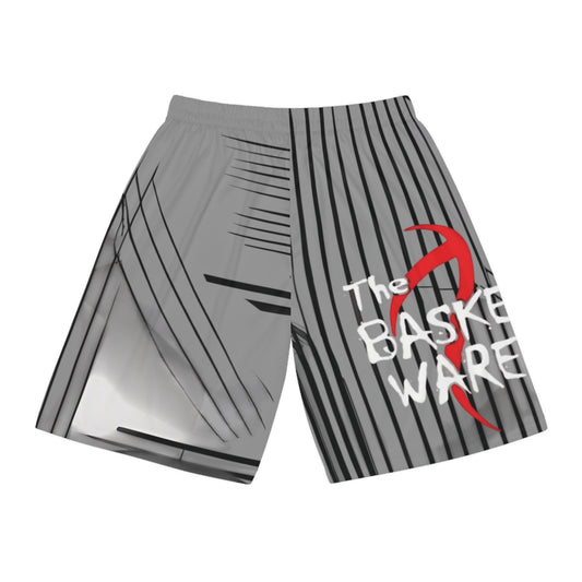 Gray BW Sleek Basketball Shorts for Athletic Performance - 'Basketball Warehouse' Design