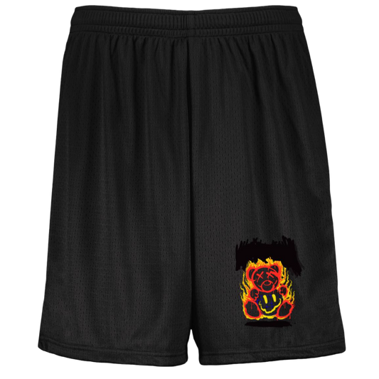 Fiery Bear Mighty Lifestyle Basketball Shorts Youth Moisture-Wicking Mesh Shorts, Kids basketball shorts, kids sports shorts