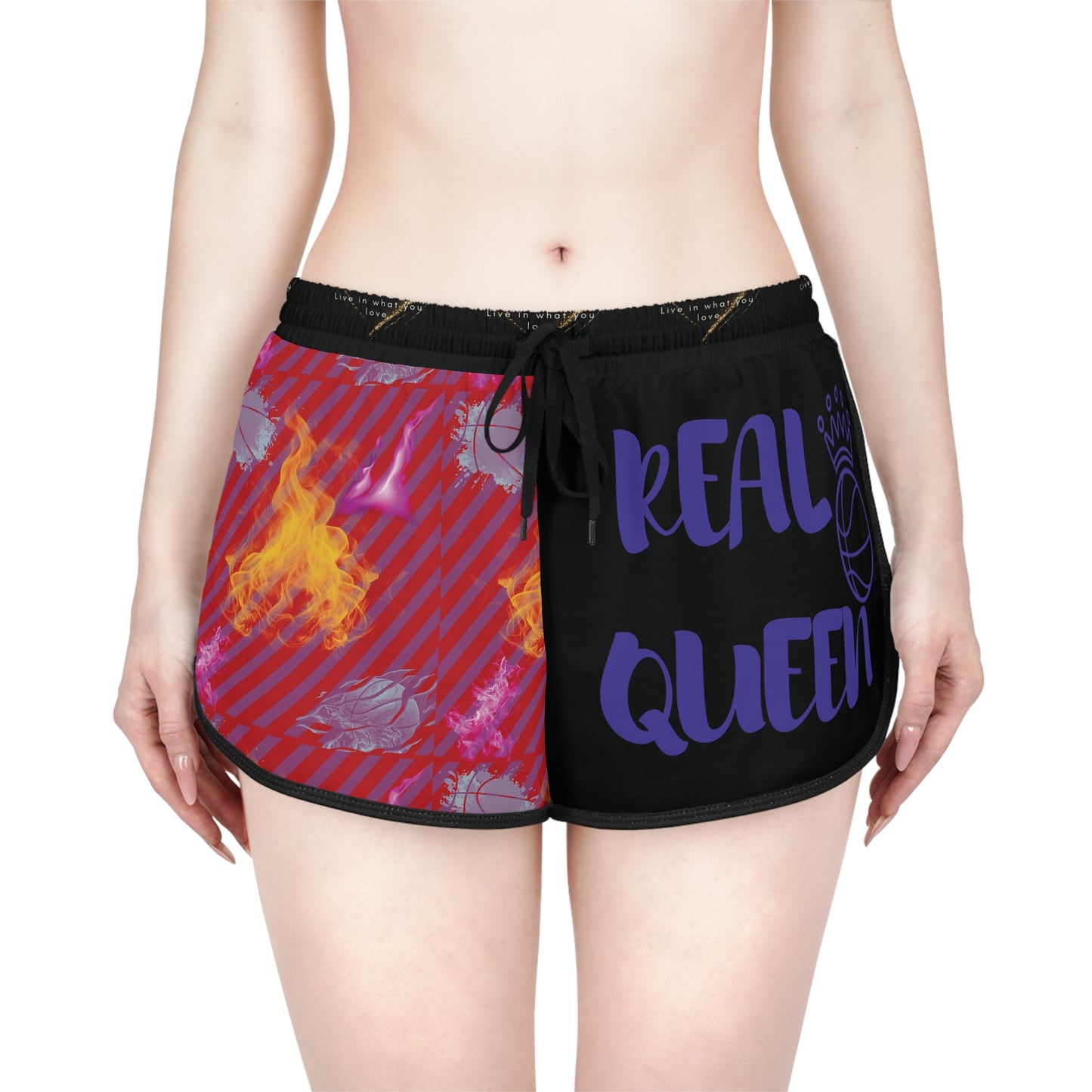 Mighty Lifestyle Flames Fiery Bear Basketball Sports Shorts NCAA WBB WNBA Women's Sports Shorts