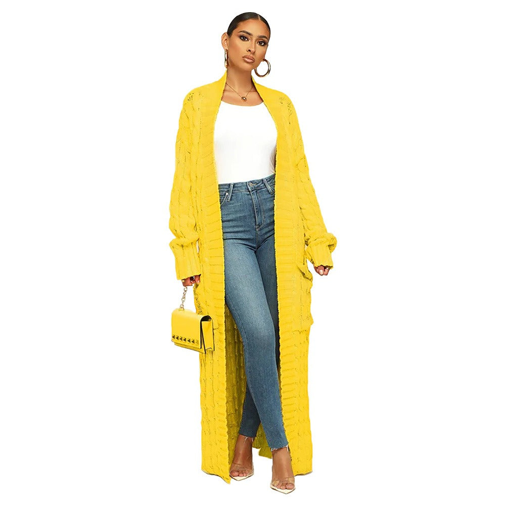 Casual Knit Long Sweater Cardigan Women
