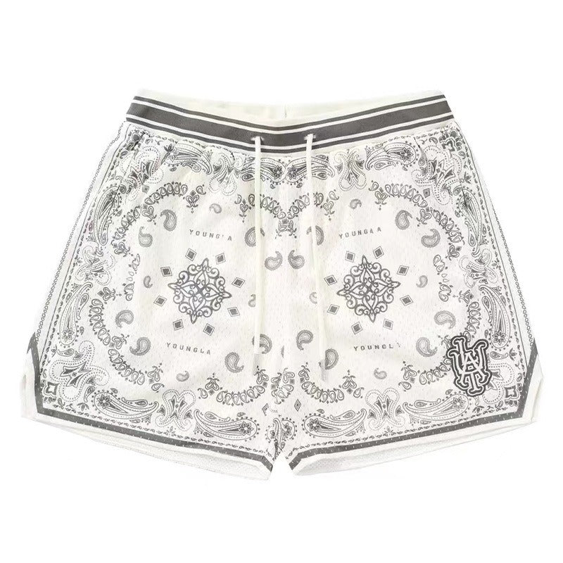 ML Basketball Shorts Quick Dry | Quick drying Paisley breathable running fitness basketball shorts