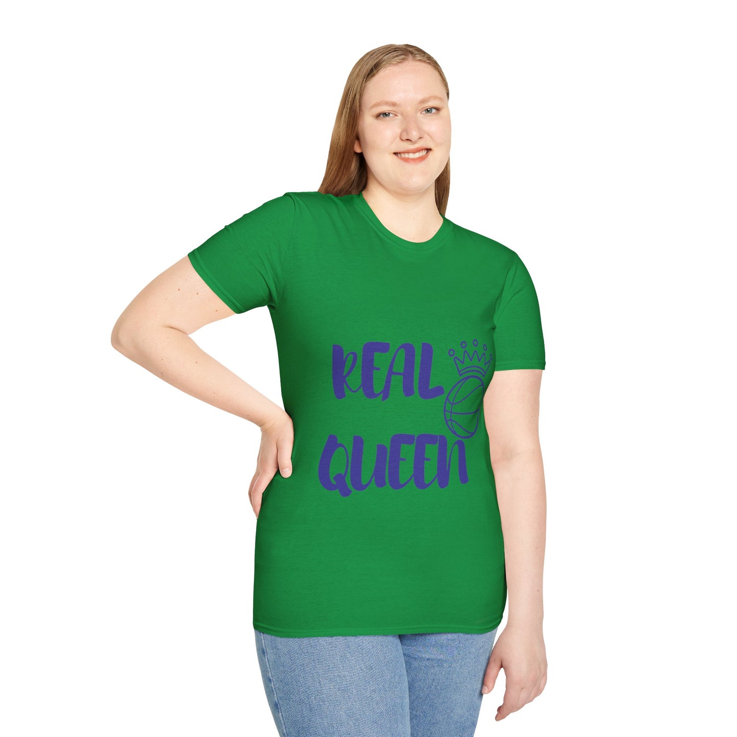 Real Queen Purple Font | Basketball Shirt | Sports Shirt | Baller Shirt | Mighty Lifestyle | Softstyle T-Shirt