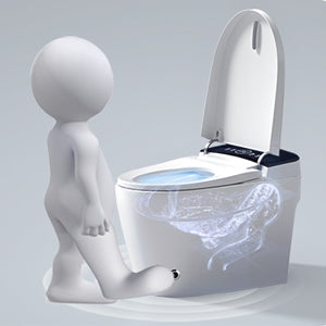 Clean, Efficient, State of the Art Tech, Smart Toilet with Heating, Bidet Seat, Portable Toilet with Automatic Opening and Closing, 1.28GPF Water Tank Free Toilet, White
