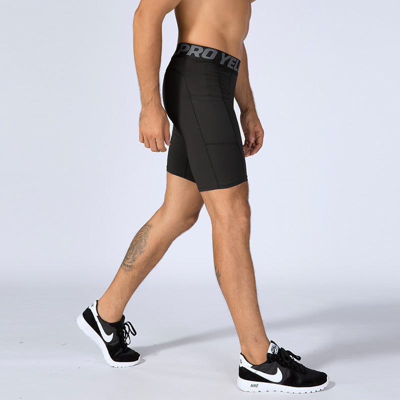 Sports Tights for Men Men's PRO Gym Shorts With Pockets Sports Running Training Sweat Drying Stretch Tights