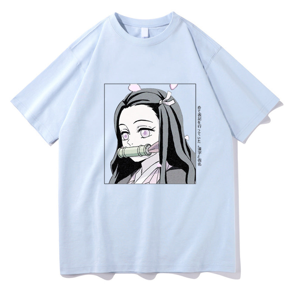 Demon Slayer Anime T-Shirt – Nezuko Print Short Sleeve Top for Men & Women, Japanese Streetwear Graphic Tee, Casual Cosplay Anime Shirt in Multiple Colors
Demon Slayer Anime Print Short Sleeve Top