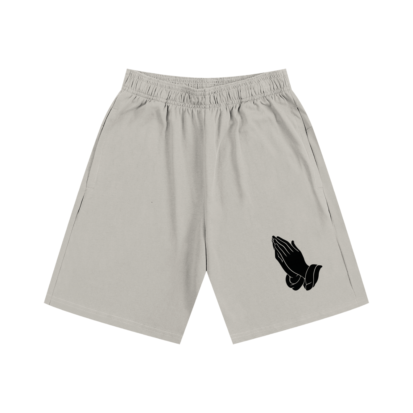 Three Cross Praying Hands Triple Cross Faith Based Shorts Essential Heavyweight Cotton Shorts