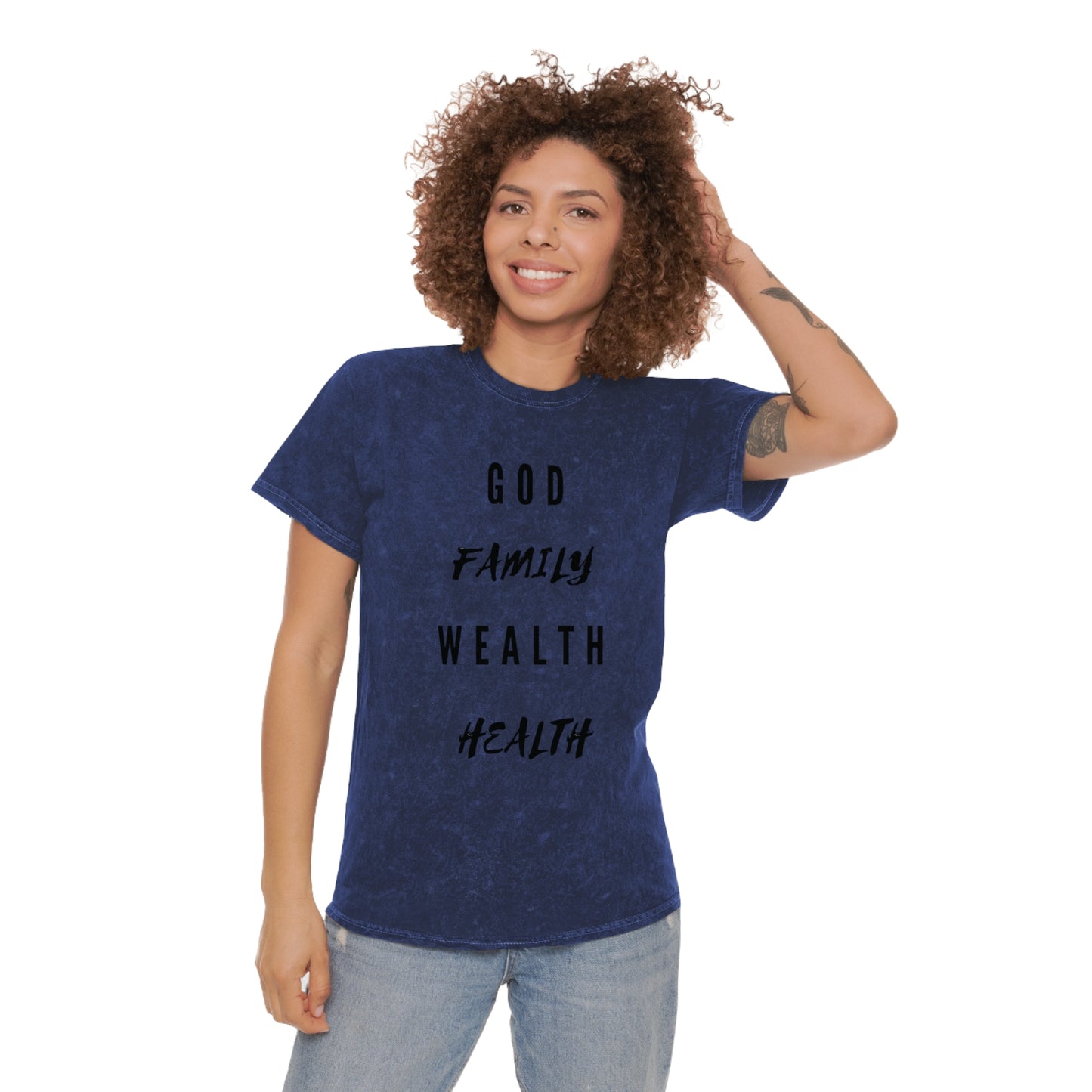 Mighty Lifestyle God Family Wealth Health | Fear God Not Man | Unisex Mineral Wash T-Shirt | Christian shirts for men, Christian shirts for women, casual trendy Christian shirts, faith based graphic tees, Christian apparel for everyday wear, inspirational