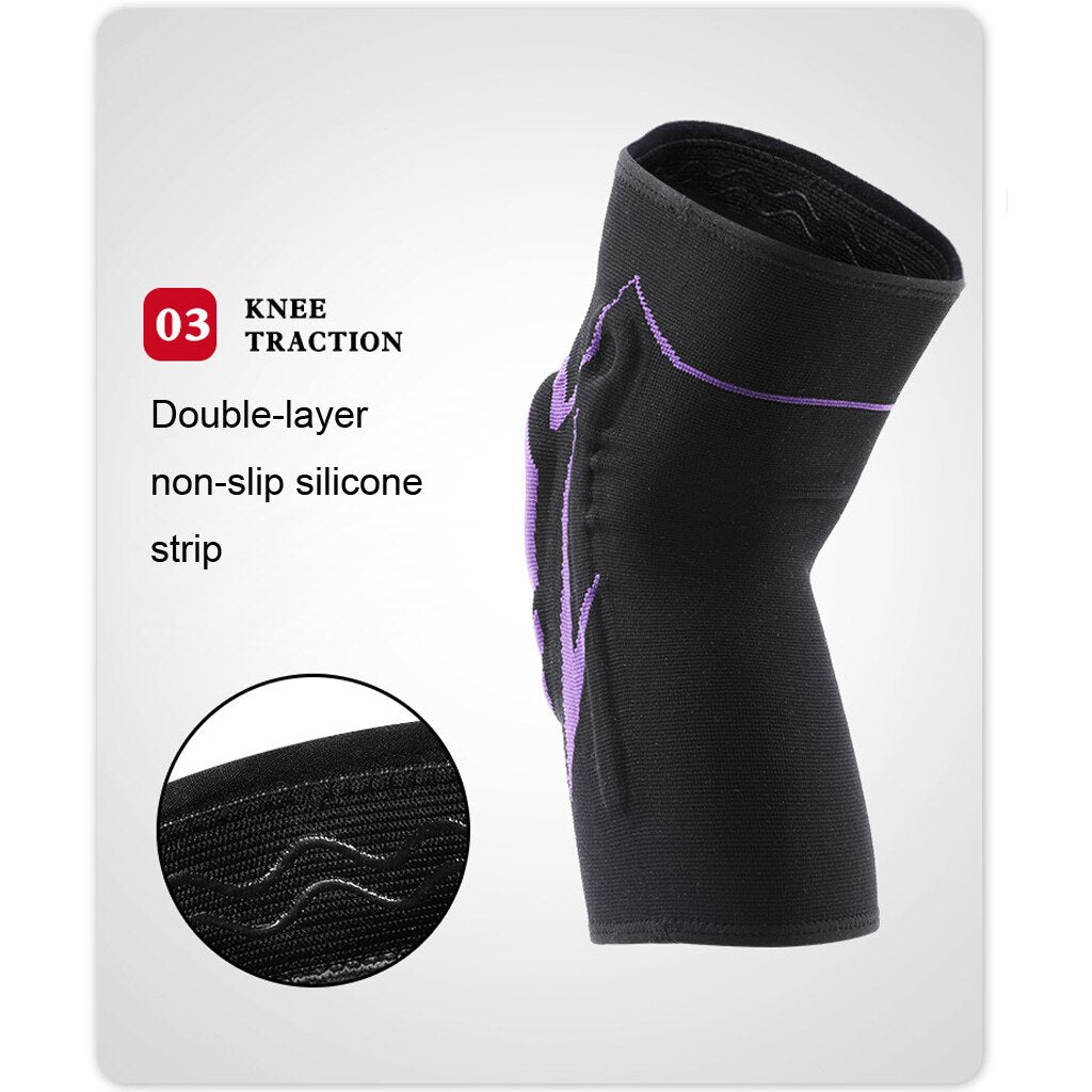 ML Basketball Knee Pads with Support Silicon Padded Elastic Non-slip Patella Brace Kneepad for Fitness Gear Protector Unisex Protect Knees During Sports