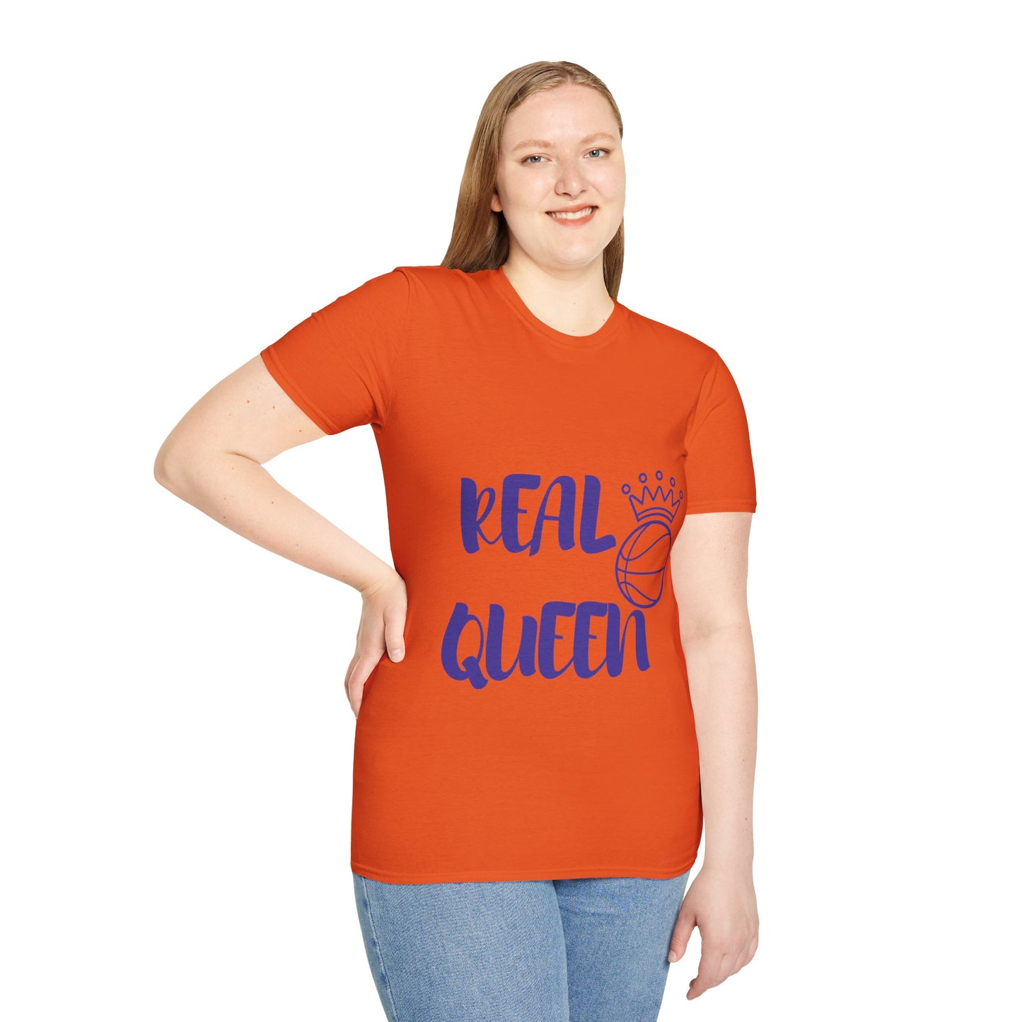 Real Queen Purple Font | Basketball Shirt | Sports Shirt | Baller Shirt | Mighty Lifestyle | Softstyle T-Shirt