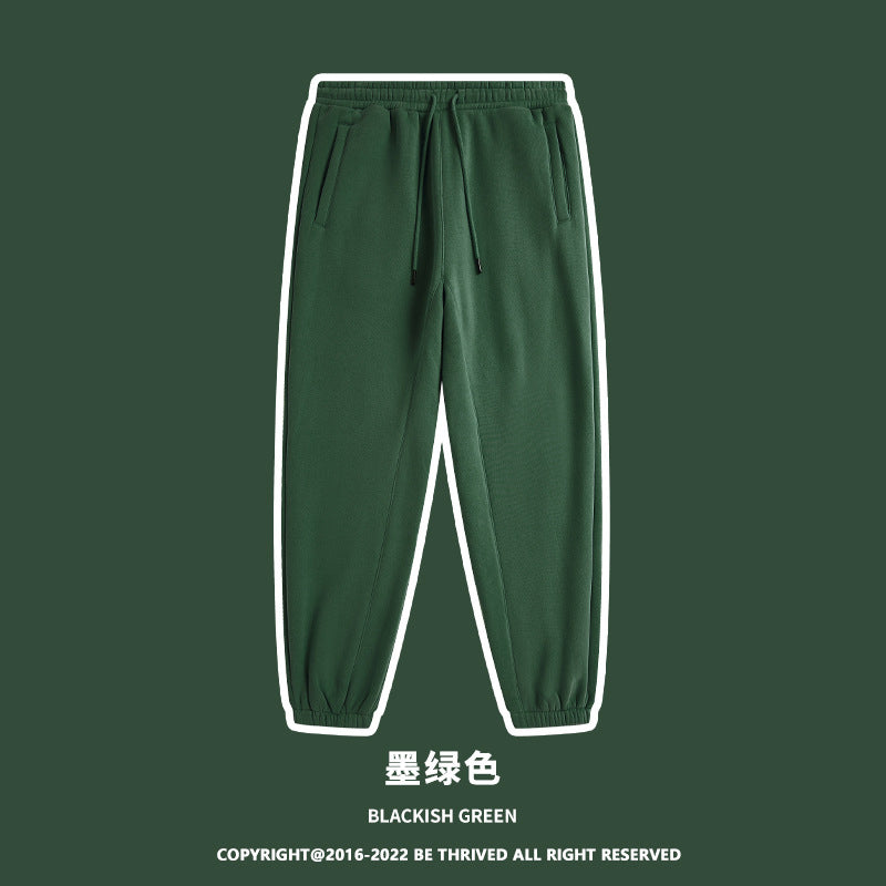 ML Trendy Sleet Two Piece, Autumn And Winter Fleece Thickened Hooded Solid Color Sweater Sweatpants Hoodie Couple Suit