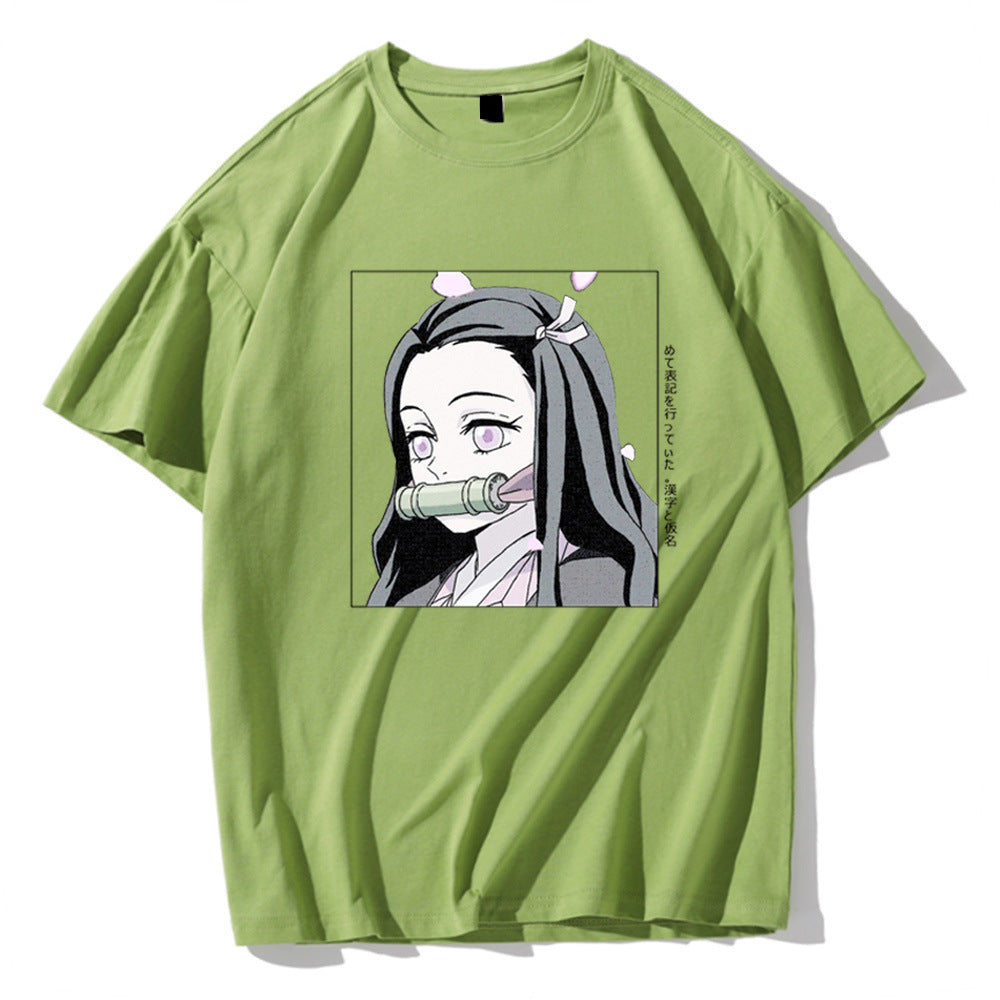 Demon Slayer Anime T-Shirt – Nezuko Print Short Sleeve Top for Men & Women, Japanese Streetwear Graphic Tee, Casual Cosplay Anime Shirt in Multiple Colors
Demon Slayer Anime Print Short Sleeve Top