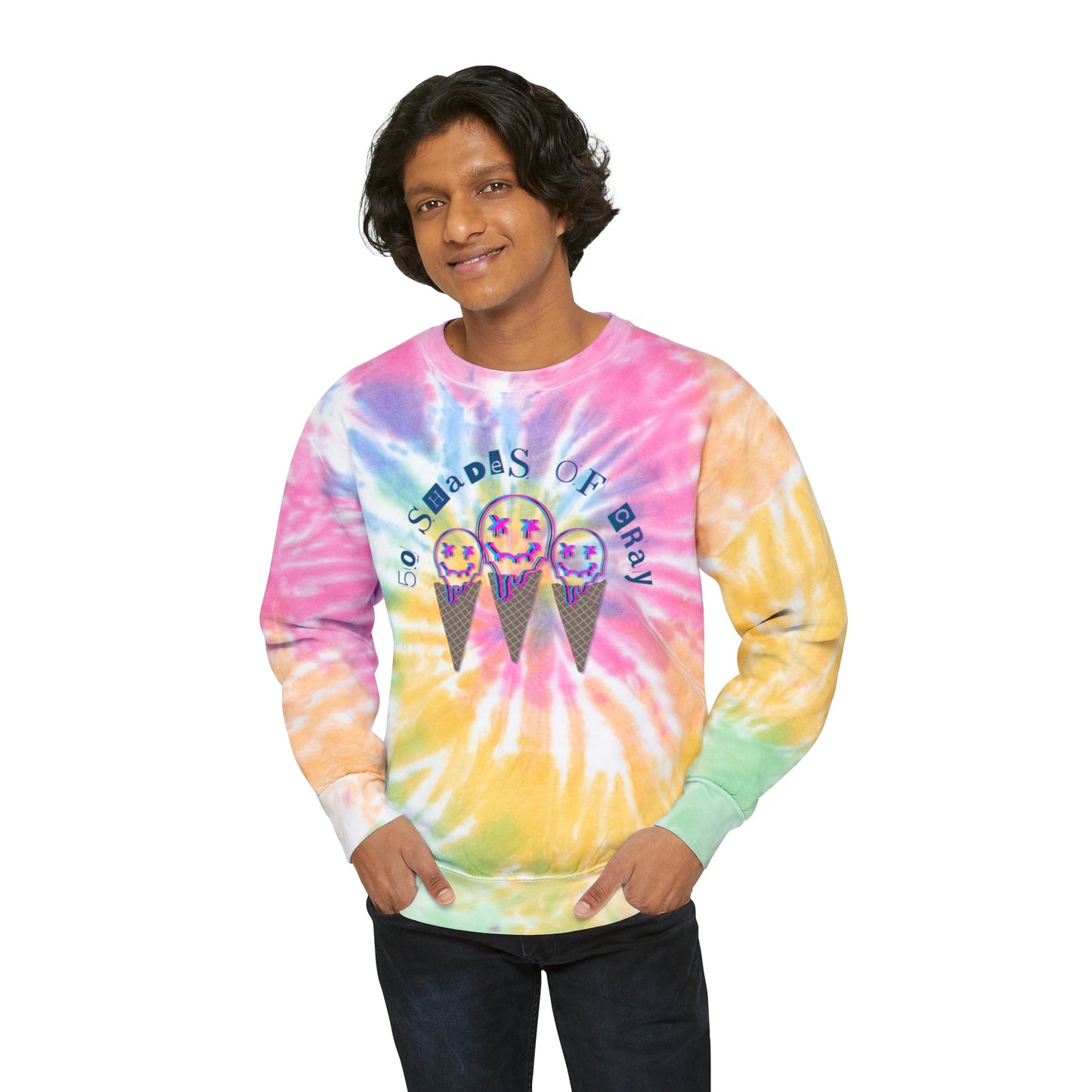 50 Shades of Cray, Funny Sweatshirt, 50 Shades sweater, Unisex Tie - Dye Sweatshirt - Mighty Lifestyle