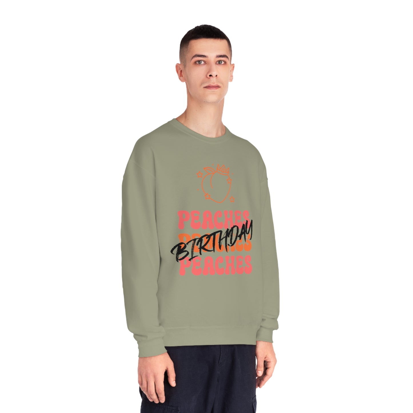 Peaches Peaches Peaches Birthday, Birthday Sweater, Happy Birthday, Unisex NuBlend® Crewneck Sweatshirt