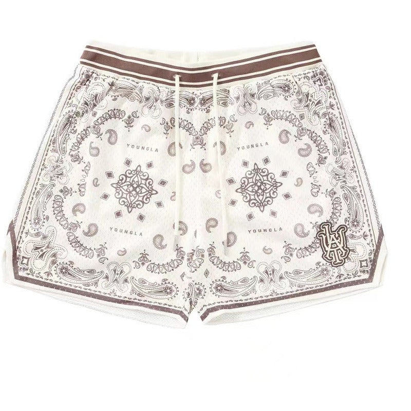 ML Basketball Shorts Quick Dry | Quick drying Paisley breathable running fitness basketball shorts