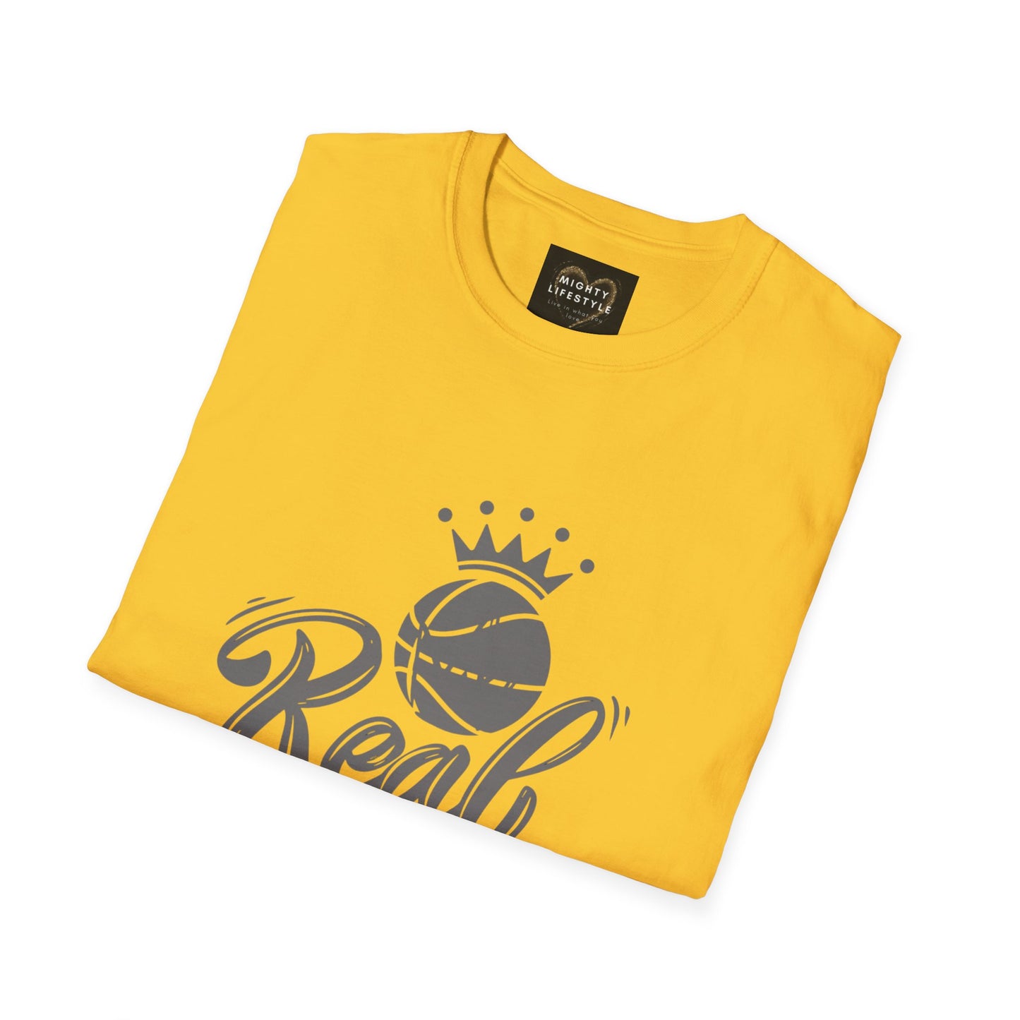 Real King (White) Shirt | Basketball Shirt | Sports Shirt | Baller Shirt | Mighty Lifestyle | Softstyle T-Shirt