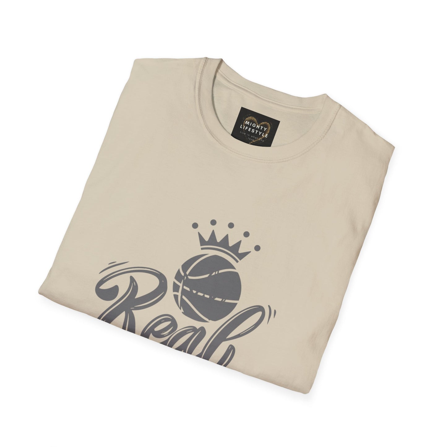 Real King (White) Shirt | Basketball Shirt | Sports Shirt | Baller Shirt | Mighty Lifestyle | Softstyle T-Shirt