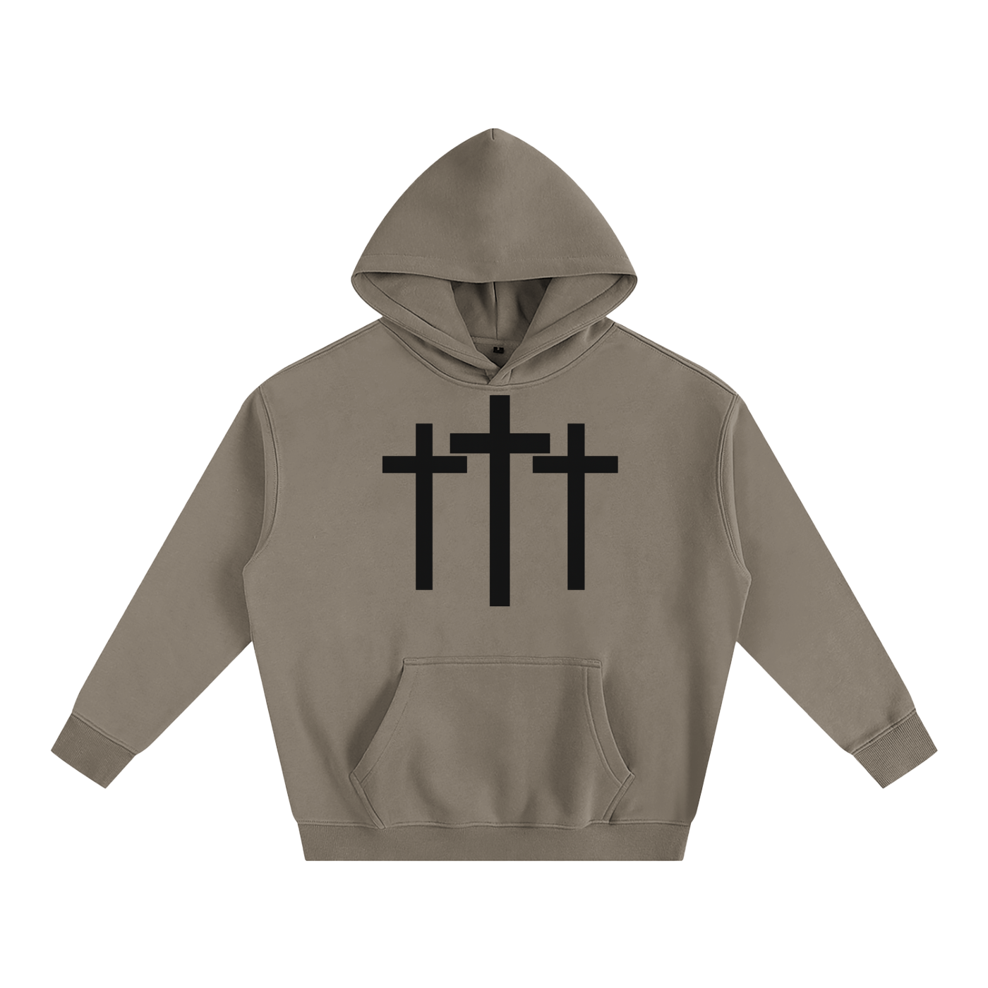 Three Cross Triple Cross Faith Based Oversize Fleeced Hoodie