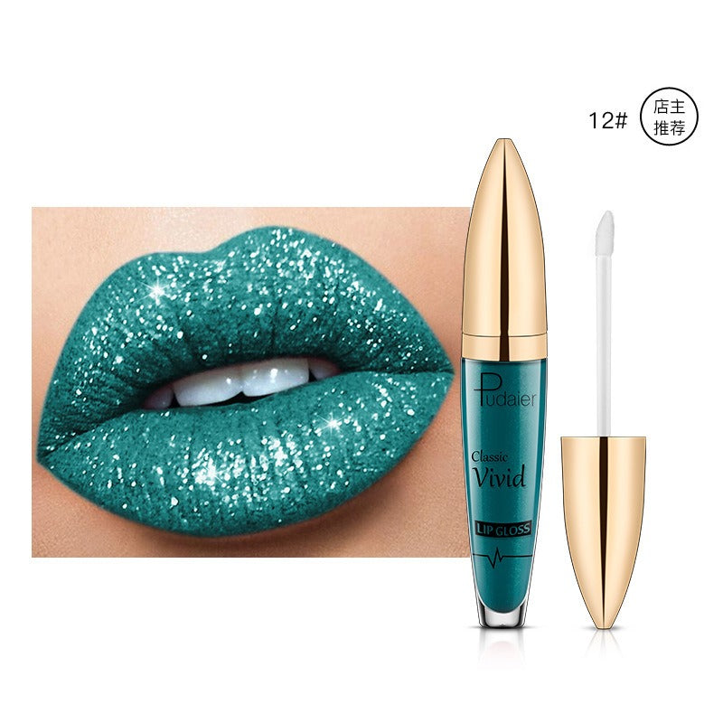 Lucky Lucy Lips | 18 Colors Shiny Lip Gloss for Women Long Lasting Matte Glitter Liquid Lipstick Diamond Shiny Lip Gloss Waterproof Lip Makeup