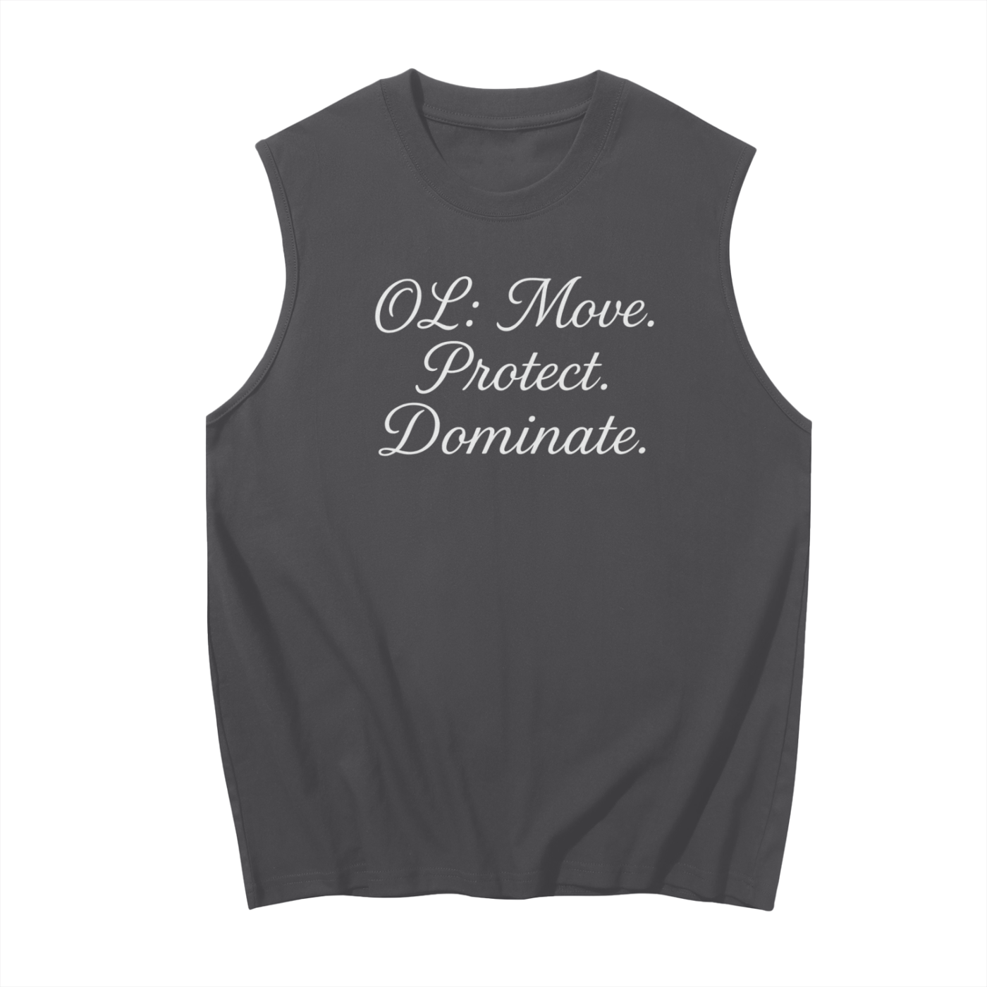 Move Protect Dominate Football Tank Top – Offensive Lineman Street Style Shirt | Sleeveless Gym Tee for Men & Teens | OL Shirt | OLine Shirt