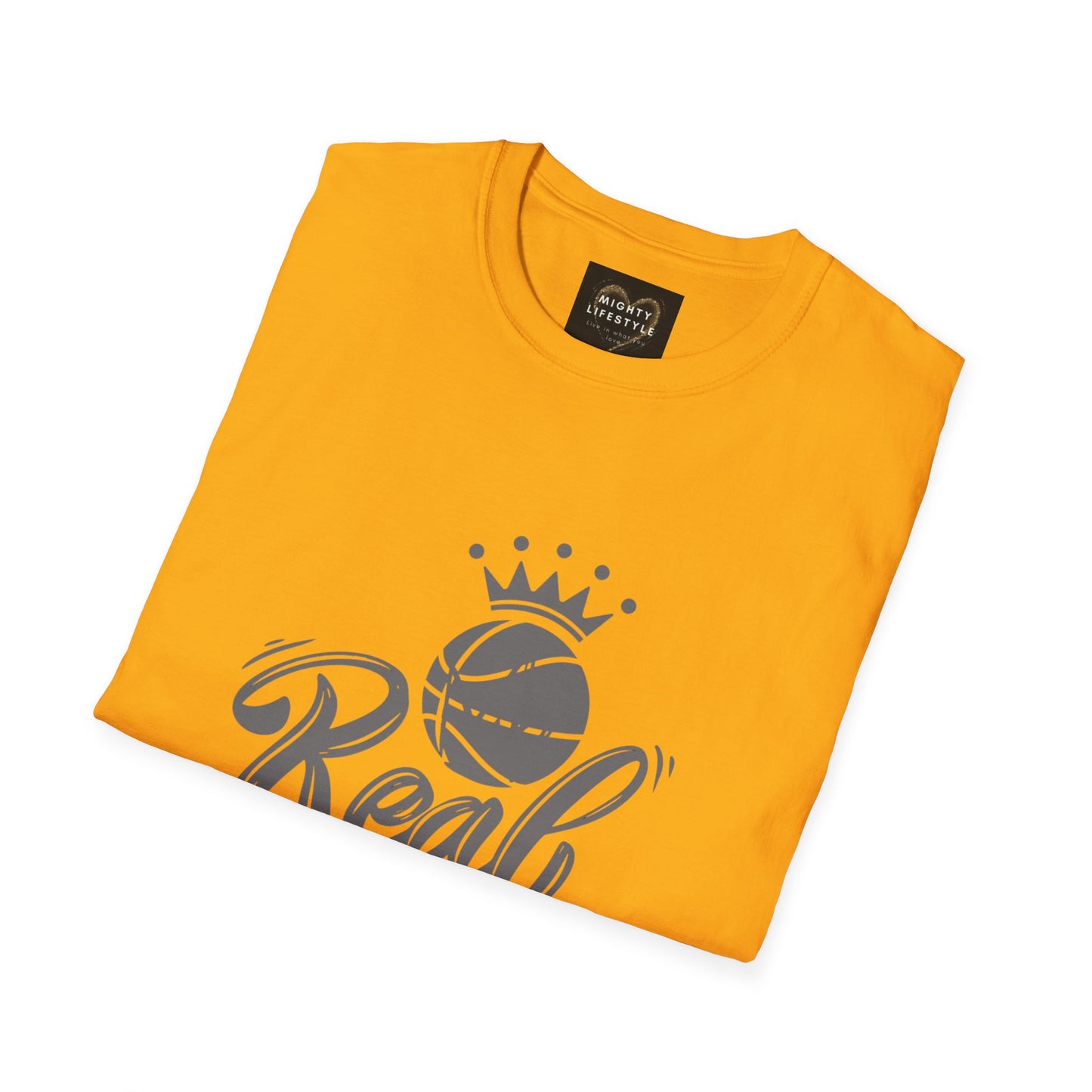 Real King (White) Shirt | Basketball Shirt | Sports Shirt | Baller Shirt | Mighty Lifestyle | Softstyle T-Shirt