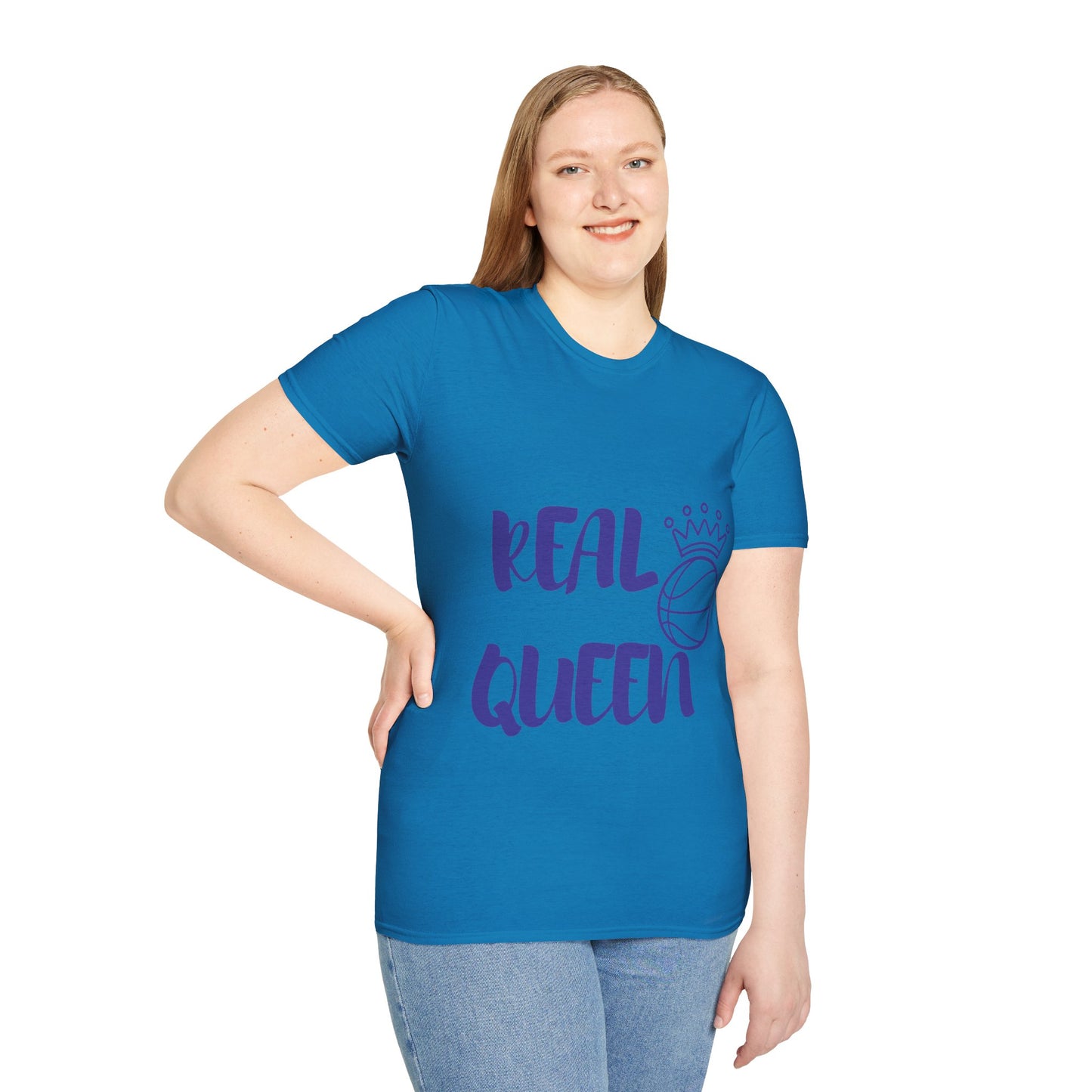 Real Queen Purple Font | Basketball Shirt | Sports Shirt | Baller Shirt | Mighty Lifestyle | Softstyle T-Shirt
