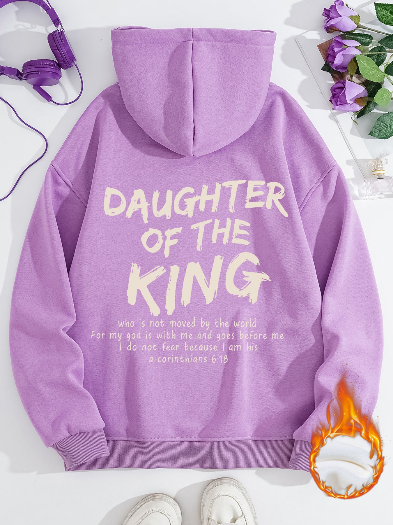 Daughter of the King Hoodie – Christian Women’s Fleece Sweatshirt | Faith-Based Kangaroo Pocket Hoodie | Inspirational Jesus Faith Hoodie Daughter of the King Faith Based Kangaroo pocket hooded long sleeved fleece hoodie top