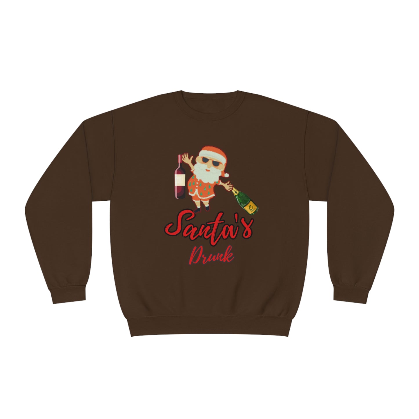 Santa Sweater, Santa's Drunk, Ugly Sweater, Ugly Holiday Sweater, Ugly Christmas Sweater, Unisex NuBlend® Crewneck Sweatshirt