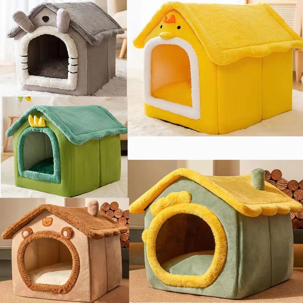 Pet Nest | Bunny Nest | Cat Dog Nest Warm in Winter All Seasons Common Small House Pet Nest Villa Online Red Nest