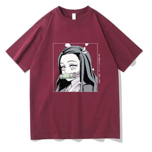 Demon Slayer Anime T-Shirt – Nezuko Print Short Sleeve Top for Men & Women, Japanese Streetwear Graphic Tee, Casual Cosplay Anime Shirt in Multiple Colors
Demon Slayer Anime Print Short Sleeve Top