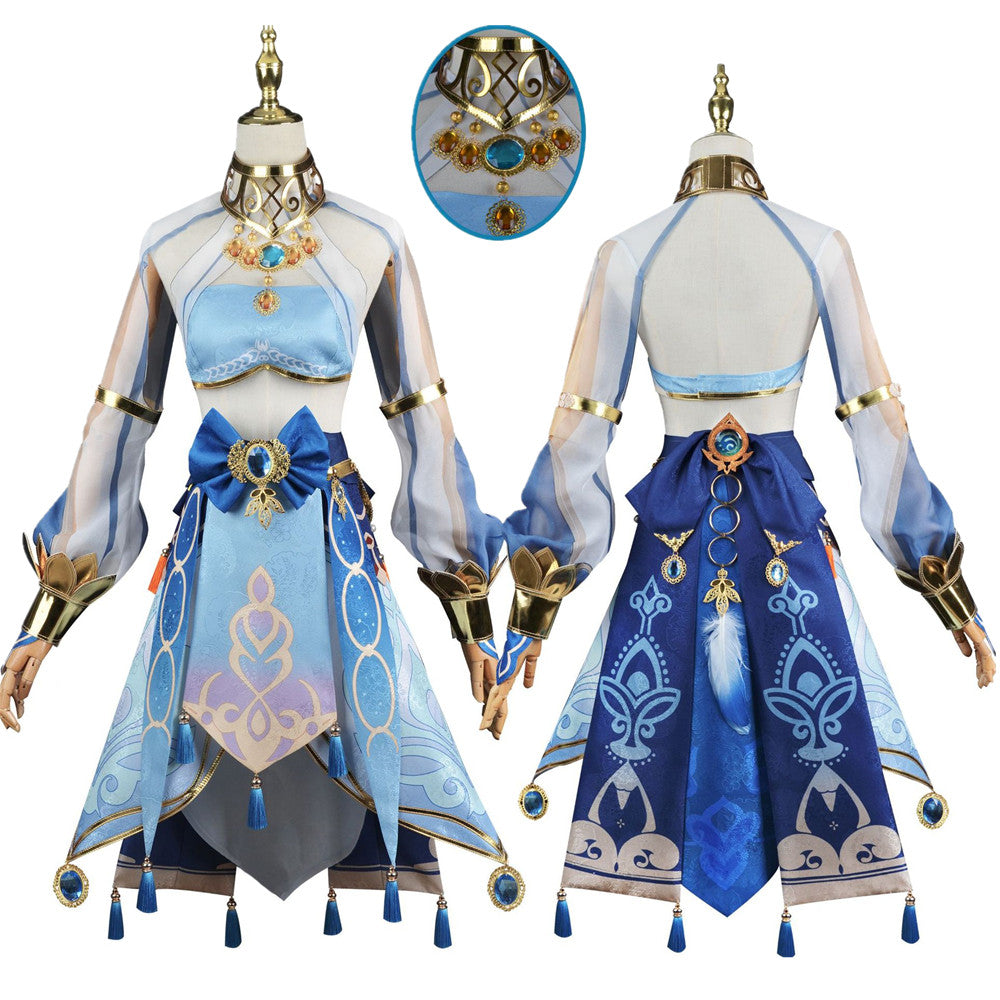 Yuanshen Cos Play | Game Cos Suit Nilu cosplay blue costume female Western dancer suit full set of cosplay