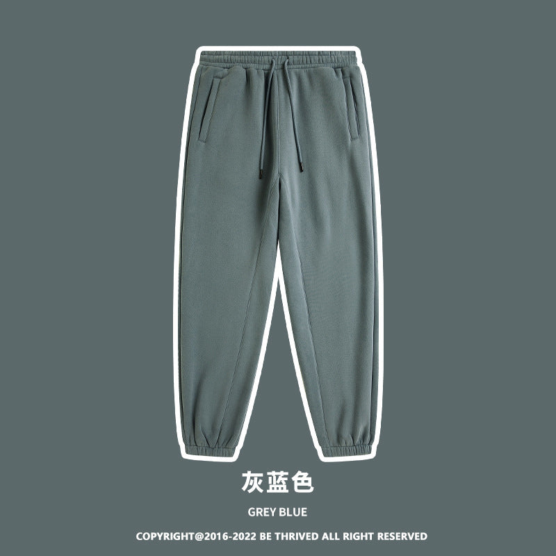 ML Trendy Sleet Two Piece, Autumn And Winter Fleece Thickened Hooded Solid Color Sweater Sweatpants Hoodie Couple Suit