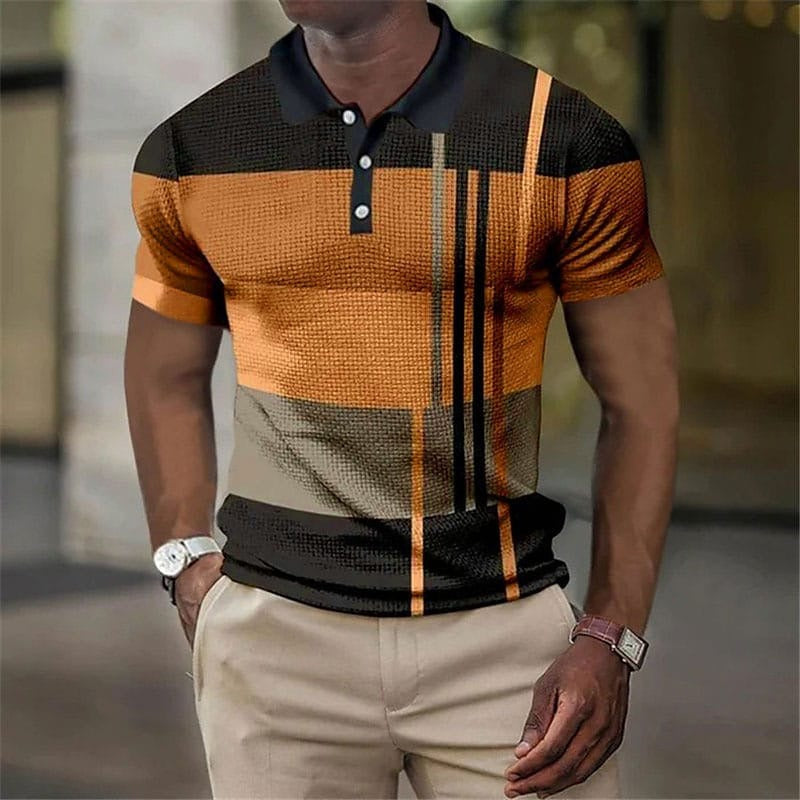 The Brandon Shirt | Neutral Shirt | Fashion Men's Polo Shirt Fashion Casual Men's Short Sleeve 3D Printing Button Golf Sweatshirt