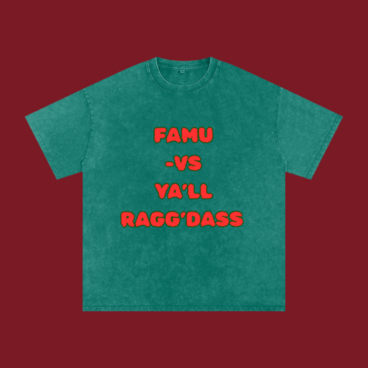 Florida A&M U Shirt FAMU Rattler Florida A&M University Shirt Snow Washed Oversized Cotton T-Shirt