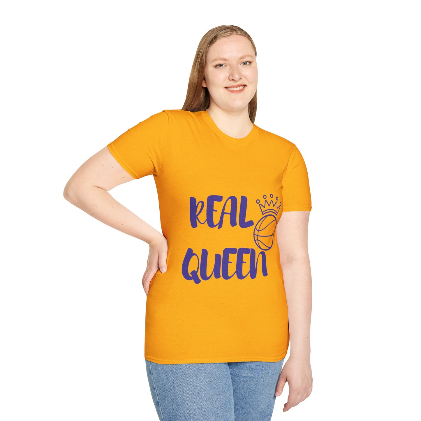 Real Queen Purple Font | Basketball Shirt | Sports Shirt | Baller Shirt | Mighty Lifestyle | Softstyle T-Shirt