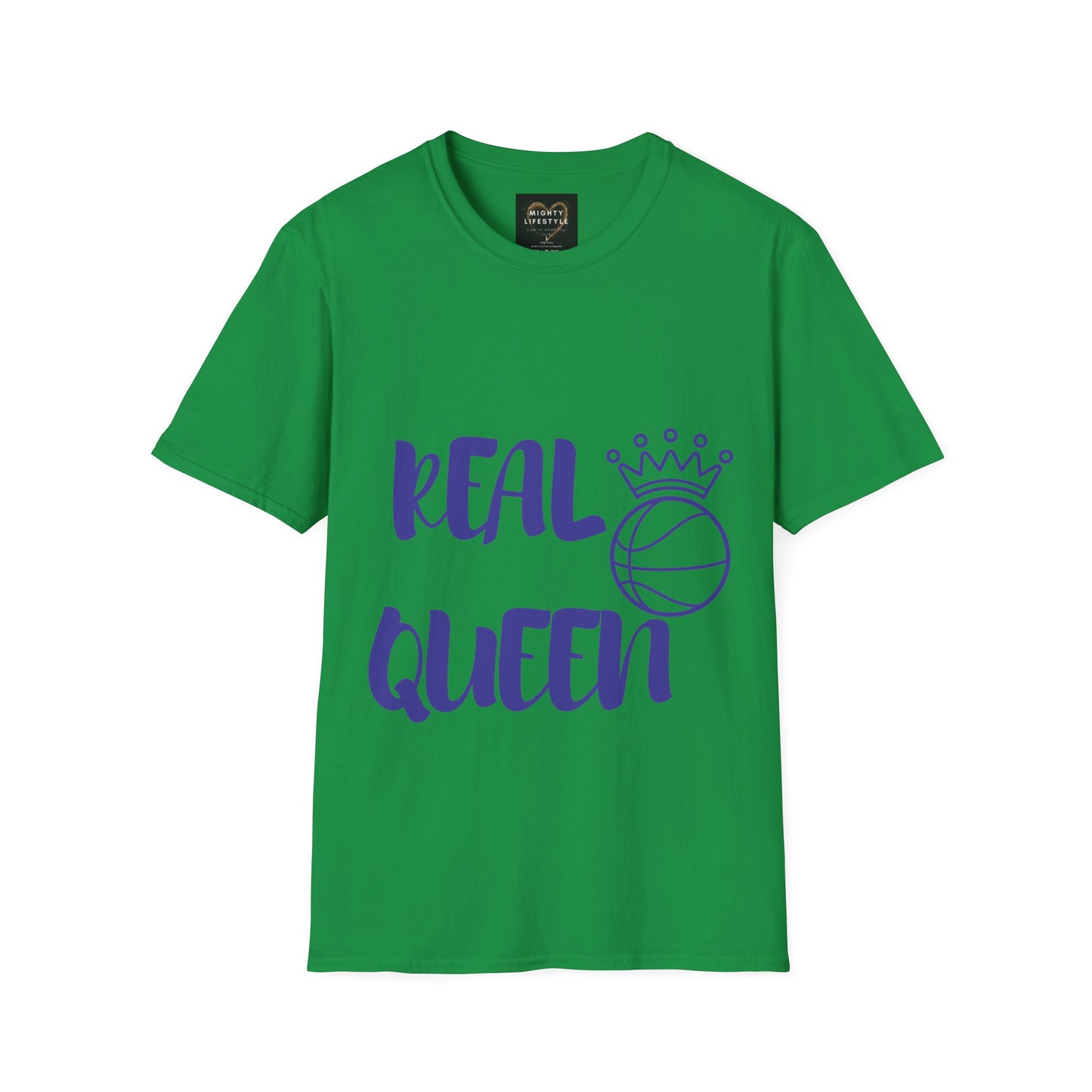 Real Queen Purple Font | Basketball Shirt | Sports Shirt | Baller Shirt | Mighty Lifestyle | Softstyle T-Shirt