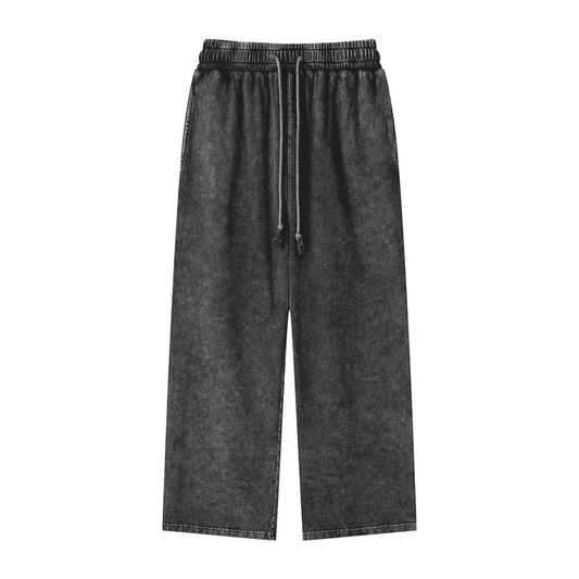BW Acid Wash Straight Leg Casual Pants