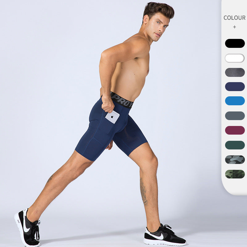 Sports Tights for Men Men's PRO Gym Shorts With Pockets Sports Running Training Sweat Drying Stretch Tights