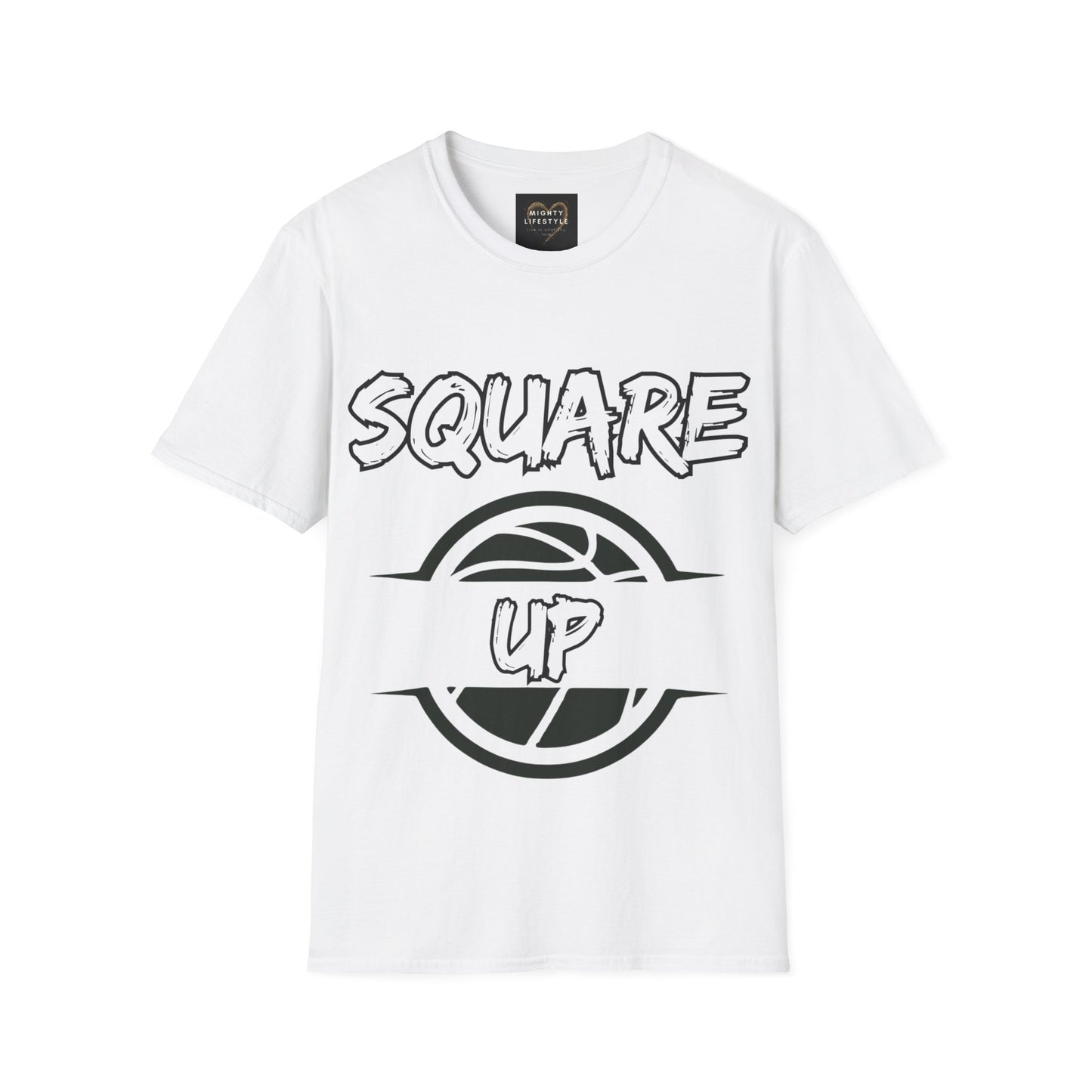 Square Up | Travel Basketball| AAU Basketball | Basketball Shirt |Basketball Mom| Basketball Dad | Unisex Basketball Shirt | Sports Shirt | Baller Shirt | Mighty Lifestyle | Softstyle T-Shirt