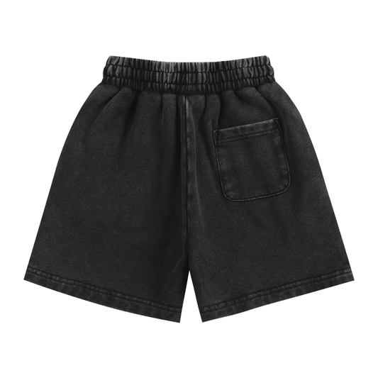 Cross Moon Phase Faith-Based Kids’ Shorts – Colorful Snow Washed Cotton Shorts for Boys & Girls | Christian Streetwear | Unisex Summer Activewear with Cross Patch Design Cross Moon Phase Faith Based Colorful Snow Washed Kids' Shorts
