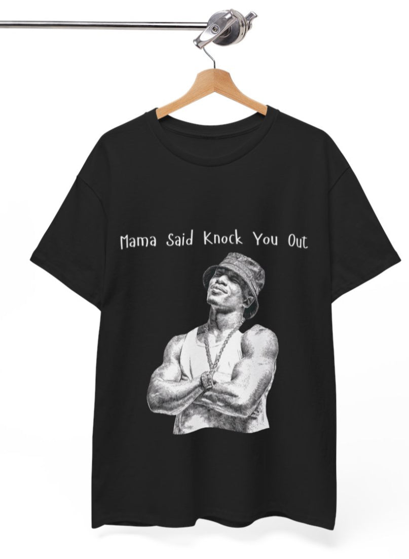 Vintage Nostalgic 1990s RAP Mama Said Knock You Out Unisex Heavy Cotton Tee - Casual Vintage Graphic Tee, Fun Gift for Music Lovers, Cool