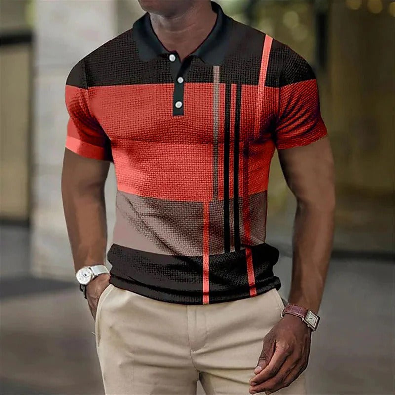 The Brandon Shirt | Neutral Shirt | Fashion Men's Polo Shirt Fashion Casual Men's Short Sleeve 3D Printing Button Golf Sweatshirt