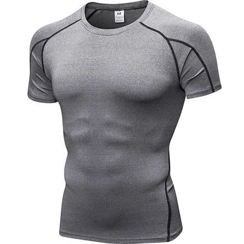 Men’s Quick-Dry Compression Sport Shirt – Running, Fitness, Soccer, Basketball & Gym Jersey
