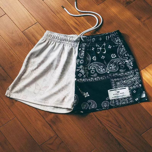 ML Patterned Basketball Shorts | Paisley American Sports Shorts – Trendy, Breathable, Game-Ready Style | Trendy casual sports shorts