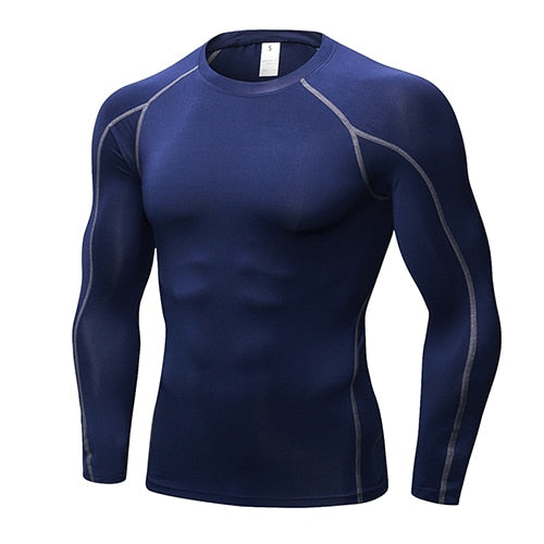 Men’s Quick-Dry Compression Sport Shirt – Running, Fitness, Soccer, Basketball & Gym Jersey