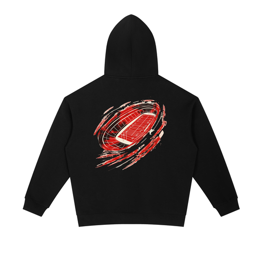 Midwest Football Stadium Heavyweight Hoodie – Cold Weather Oversized Fan Sweatshirt for Nebraska, Iowa, Ohio, Minnesota & Midwest States