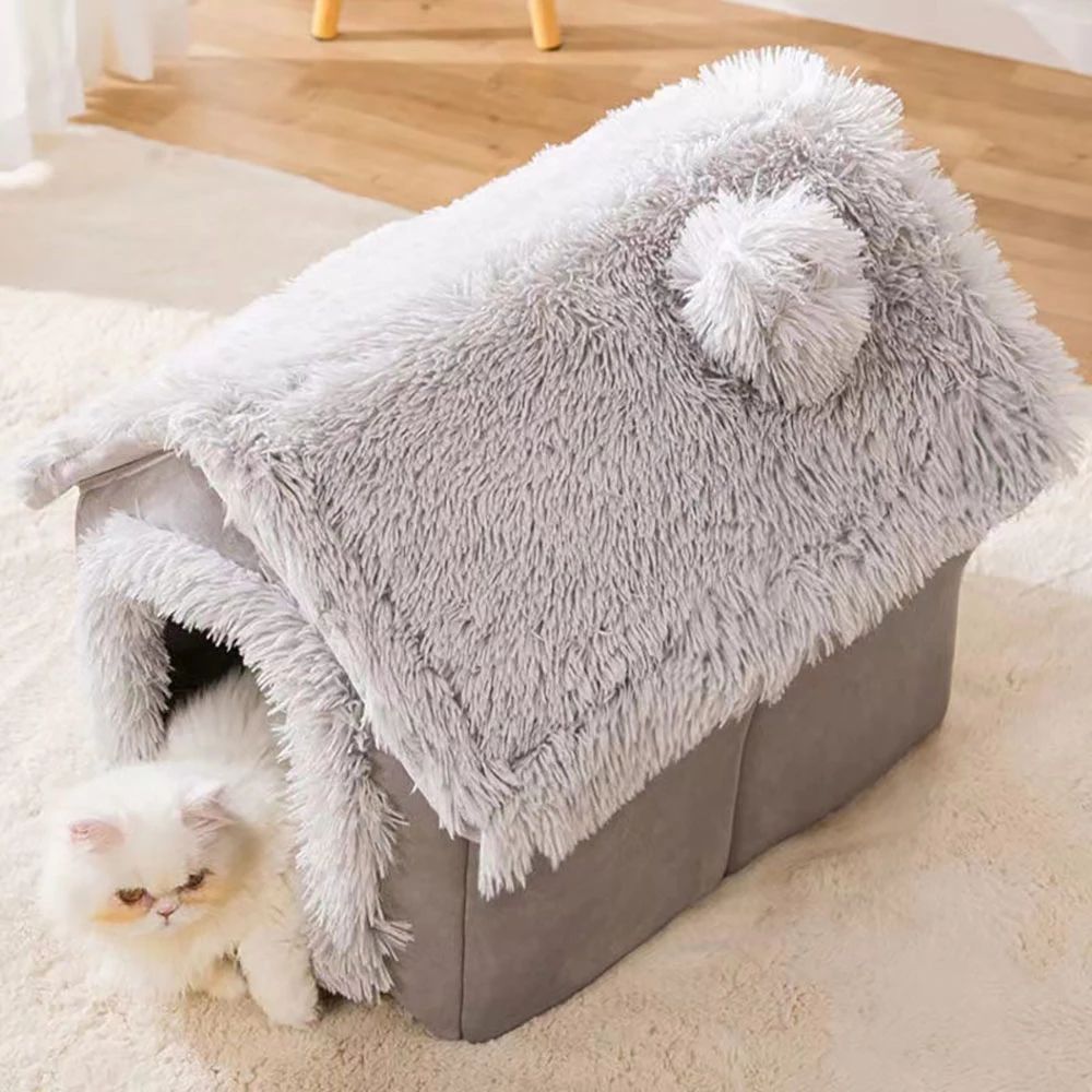 Pet Nest | Bunny Nest | Cat Dog Nest Warm in Winter All Seasons Common Small House Pet Nest Villa Online Red Nest