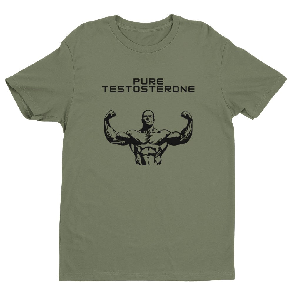 Pure Testosterone Men's Fitted T-Shirt | Gym ShirtFunny Gym Shirt - Crossfit or Gym Shirt for Body Builder.