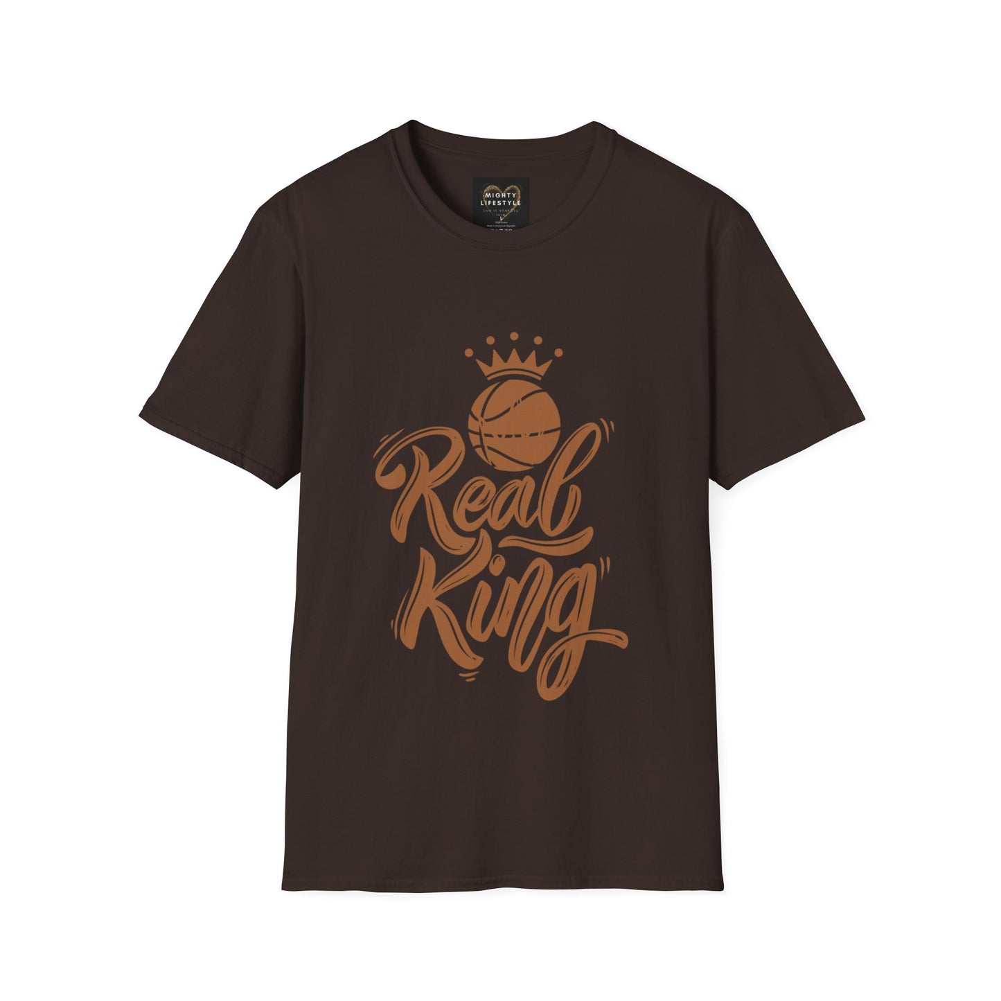 Real King | Basketball Shirt | Men’s Basketball King Shirt | Sports Shirt | Baller Shirt | Mighty Lifestyle | Softstyle T-Shirt