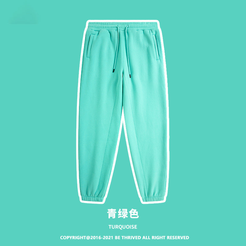 ML Trendy Sleet Two Piece, Autumn And Winter Fleece Thickened Hooded Solid Color Sweater Sweatpants Hoodie Couple Suit